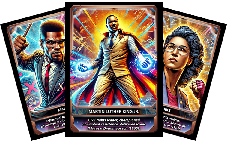 black history trading cards. black history month gifts